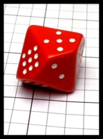 Dice : Dice - 10D - Red Opaque With White Pips - Trade July 2016